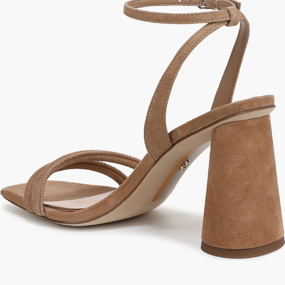 Sam Edelman Kia Strappy Brown Suede Block Heel Sandals - Picture 2 of 15